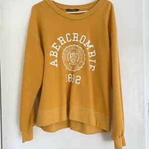 Abercrombie & Fitch Yellow / Gold Sweatshirt | Size Large